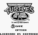 Teenage Mutant Hero Turtles II - Back from the Sewers (Europe) Title Screen